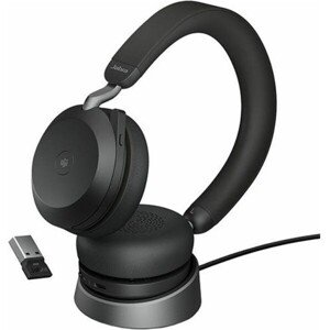 Jabra Evolve2 75 USB-A MS Teams s nabíjacím stojanom čierna