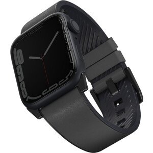 UNIQ Straden vodeodolný kožený remienok Apple Watch 45/44/42mm sivý