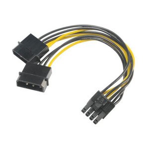 Akasa redukcia 4pin Molex na 8pin PCIe, 15cm