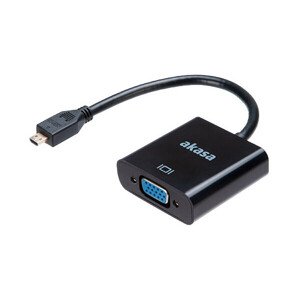 Akasa redukcia micro HDMI - VGA, M/F, 15cm