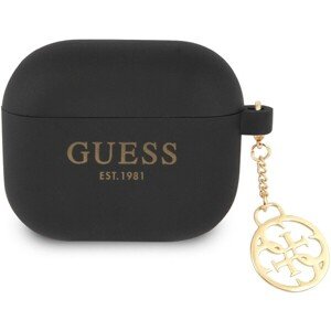 Guess 4G Charm Silikónové Puzdro pre Airpods 3 čierne