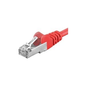Premiumcord Patch kábel CAT 6a S-FTP RJ45-RJ45 AWG 26/7 1m červený