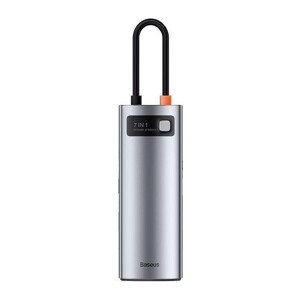 Baseus Metal Gleam Series 7v1 HUB Type-C sivý