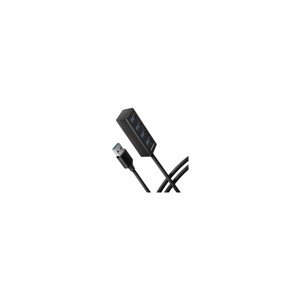 AXAGON USB MINI húb 4x USB 3.2 Gen 1 kovový USB-A 1.2m čierny