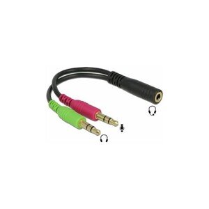 PremiumCord Adaptér 4pólový jack3,5mm pre slúchadlá a mikrofón, 30cm