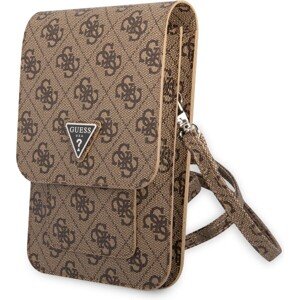 Guess PU 4G Triangle Logo Phone Bag Brown