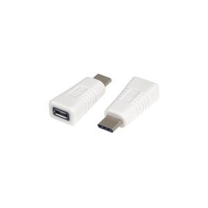 PremiumCord Adaptér USB-C konektor male - micro USB 2.0/female, biela