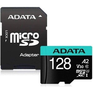 ADATA MicroSDXC karta 128GB Premier Pro UHS-I V30S (R: 100/W: 80 MB/s) + SD adaptér