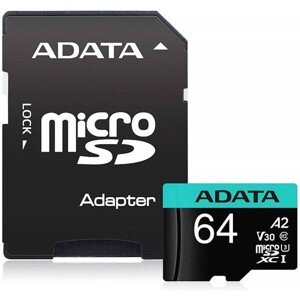 ADATA MicroSDXC karta 64 GB XPG UHS-I U3 (R: 95/W: 90 MB/s) + SD adaptér
