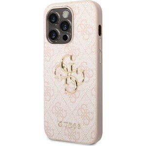 Guess PU 4G Metal Logo kryt iPhone 14 Pro ružový