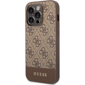 Guess 4G Stripe kryt iPhone 14 Pro Max hnedý