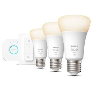 Philips HUE Bluetooth 3x žiarovka LED E27 A60 9,5 W 1055lm 2700K + Bridge mostík + ovládač
