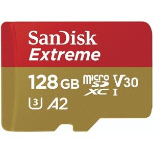 SanDisk Extreme microSDXC 128GB C10 V30 UHS-I U3 + SD adaptér