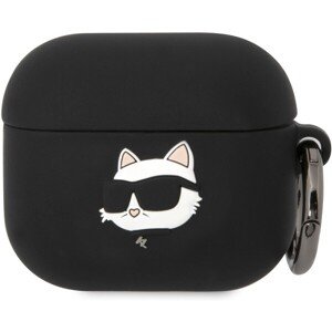 Karl Lagerfeld 3D Logo NFT Choupette Head Silikónové Puzdro pre Airpods 3 Black