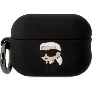 Karl Lagerfeld 3D Logo NFT Karl Head Silikónové Puzdro pre Airpods Pro 2 Black
