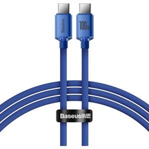 Baseus CAJY000603 Crystal Shine Series Dátový Kábel USB-C - USB-C 100W 1,2m Blue