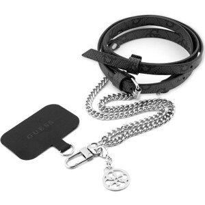 Guess Crossbody Popruh PU 4G Chain with Charm Silver/Black