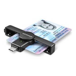 AXAGON CRE-SMPC USB-C PocketReader čítačka kontaktných kariet Smart card