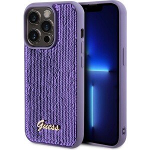 Guess Sequin Script Logo Zadný Kryt pre iPhone 15 Pro Purple