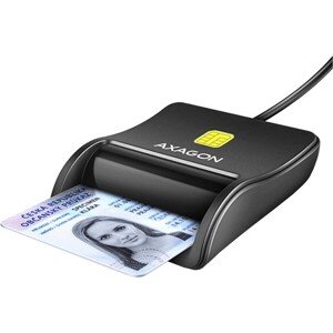 AXAGON CRE-SM3N USB-A FlatReader čítačka kontaktných kariet Smart card (eObčanka), kábel 1.3m