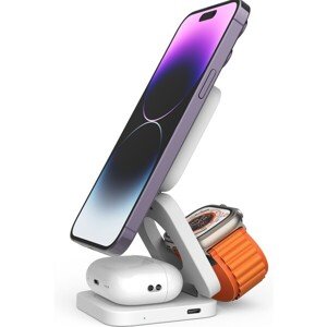 CubeNest E310 Fold 3v1 magnetická bezdrôtová nabíjačka biela