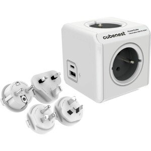CubeNest PowerCube ReWirable USB PD 20W, A+C sivá