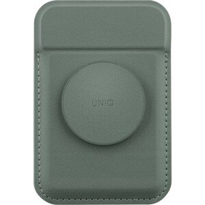 UNIQ FLIXA MAGNETIC CARD HOLDER AND POP-OUT GRIP-STAND - LICHEN GREEN (LICHEN GREEN)