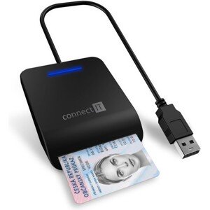 CONNECT IT USB čítačka eObčianok a čipových kariet čierna