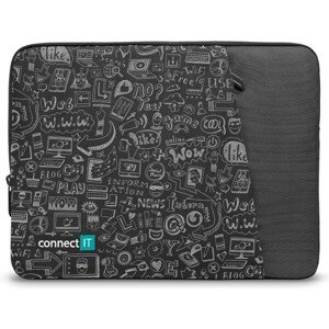 CONNECT IT Doodle púzdro pre notebook 15.6" čierne
