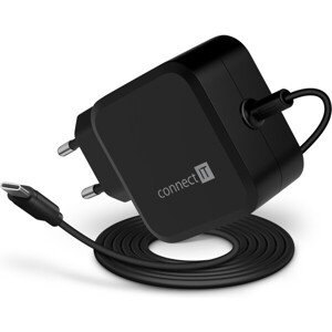 CONNECT IT C-Power Mini univerzálny notebookový adaptér USB-C čierny PD 67 W