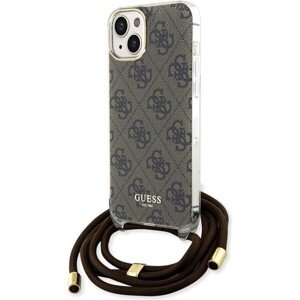 Guess IML 4G Printed Crossbody Zadný Kryt pre iPhone 15 Brown