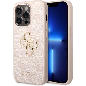 Guess PU 4G Metal Logo Zadný Kryt pre iPhone 15 Pro Max Pink