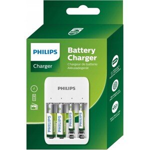 Philips SCB4013NB/00 Nabíjačka batérií USB + 2x AA + 2x AAA akumulátory