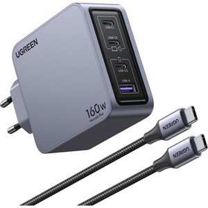 UGREEN Nexode 160W GaN nabíjačka so štyrmi portami sivá