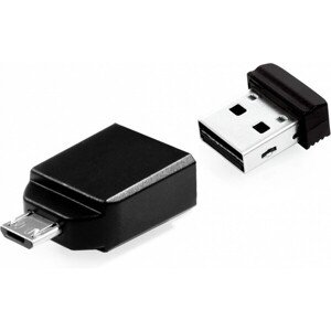 VERBATIM Flash Disk 32GB Store 'n' Stay Nano + micro USB OTG adaptér, USB 2.0, čierny