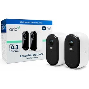 Arlo Essential (Gen.2) 2K vonkajšia bezpečnostná kamera, 2 Pack, biela