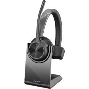 Poly Voyager Focus 2-M mono bezdrôtové slúchadlá s USB-A adaptérom + nabíjacia stanica, čierna