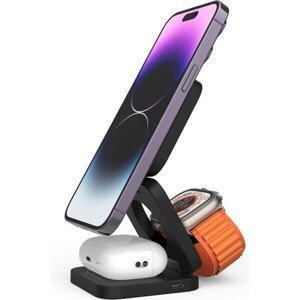 CubeNest E310 Fold 3v1 magnetická bezdrôtová nabíjačka sivá