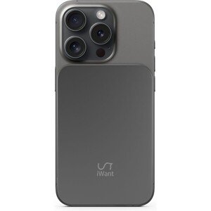 iWant 3000mAh Aluminium magnetický bezdrôtová powerbanka vesmírne šedá