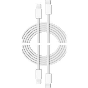 Cubenest Braided opletený USB-C kábel (60W), 1 m, biely (2-pack)