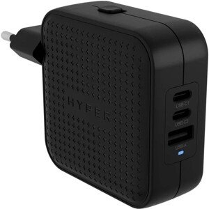 Hyper® HyperJuice® 70W USB-C GaN nabíjací adaptér (2xUSB-C + 1xUSB-A) čierny