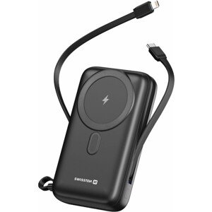 SWISSTEN POWER BANK 20000 mAh PD 20W S INTEGROVANÝMI KÁBLAMI USB-C A LIGHTNING (kompatibilný s MagSa