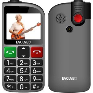 EVOLVEO EasyPhone FL mobilný telefón pre seniorov s nabíjacím stojanom strieborná