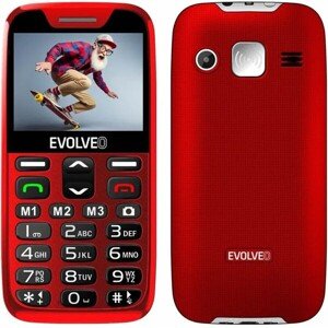 EVOLVEO EasyPhone XR mobilný telefón pre seniorov s nabíjacím stojanom červená