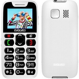 EVOLVEO EasyPhone mobilný telefón pre seniorov s nabíjacím stojanom biely