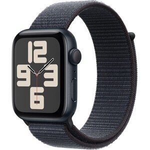 Apple Watch SE (2024) 40mm Temne atramentový hliník s atramentovo fialovým prevliekacím remienkom