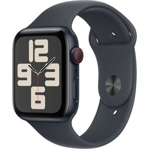 Apple Watch SE (2024) Cellular 40mm Temne atramentový hliník s atramentovým športovým remienkom M/L