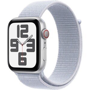 Apple Watch SE (2024) Cellular 40mm Strieborný hliník s oblačne modrým prevliekacím remienkom