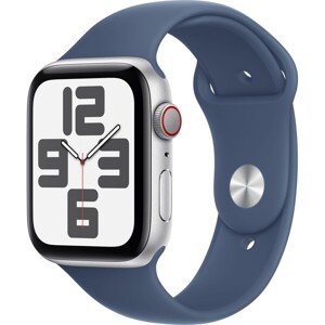 Apple Watch SE (2024) Cellular 40mm Strieborný hliník s denimovým športovým remienkom M/L