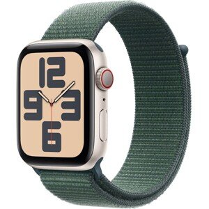 Apple Watch SE (2024) Cellular 40mm Hviezdne biely hliník s jazerne zeleným prevliekacím remienkom